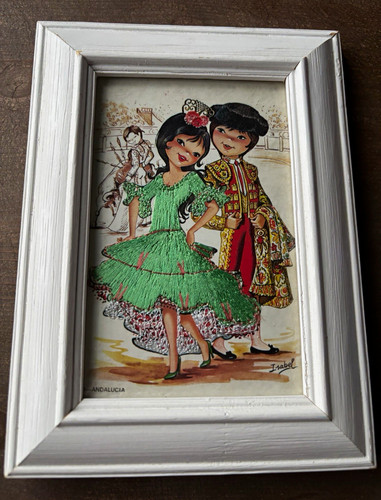 Vintage framed spanish - vintage,