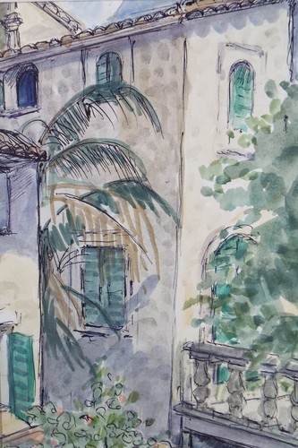 Original watercolour villa - watercolour,, 'villa