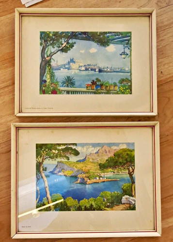 1960 vintage framed paper - 1960,