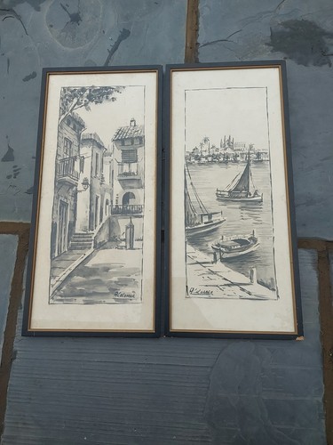 Black and white watercolours - black,