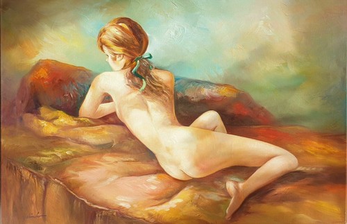 Beautiful nude painting 36x24 - beautiful, painting,