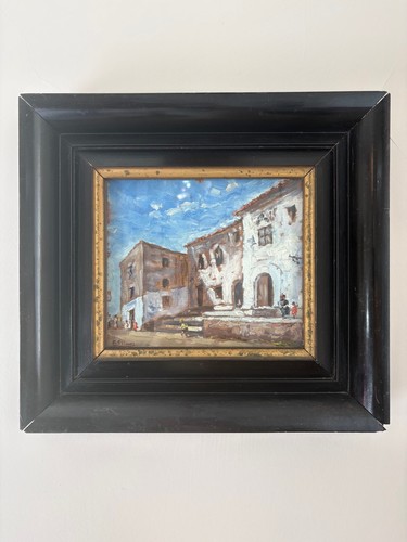 Vintage spanish barcelona oil - spanish,