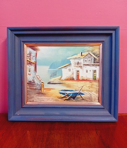 Vintage oil canvas spanish - oil, on