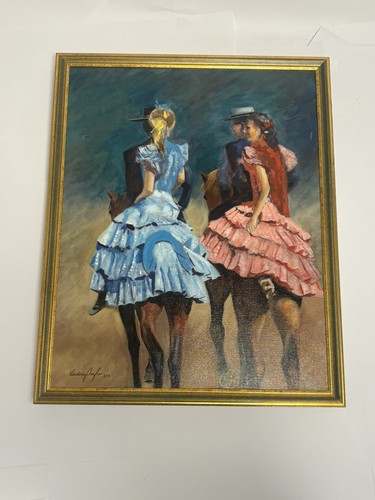 Original framed oil acrylic - framed,