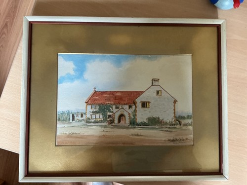 Small framed watercolour of - small,